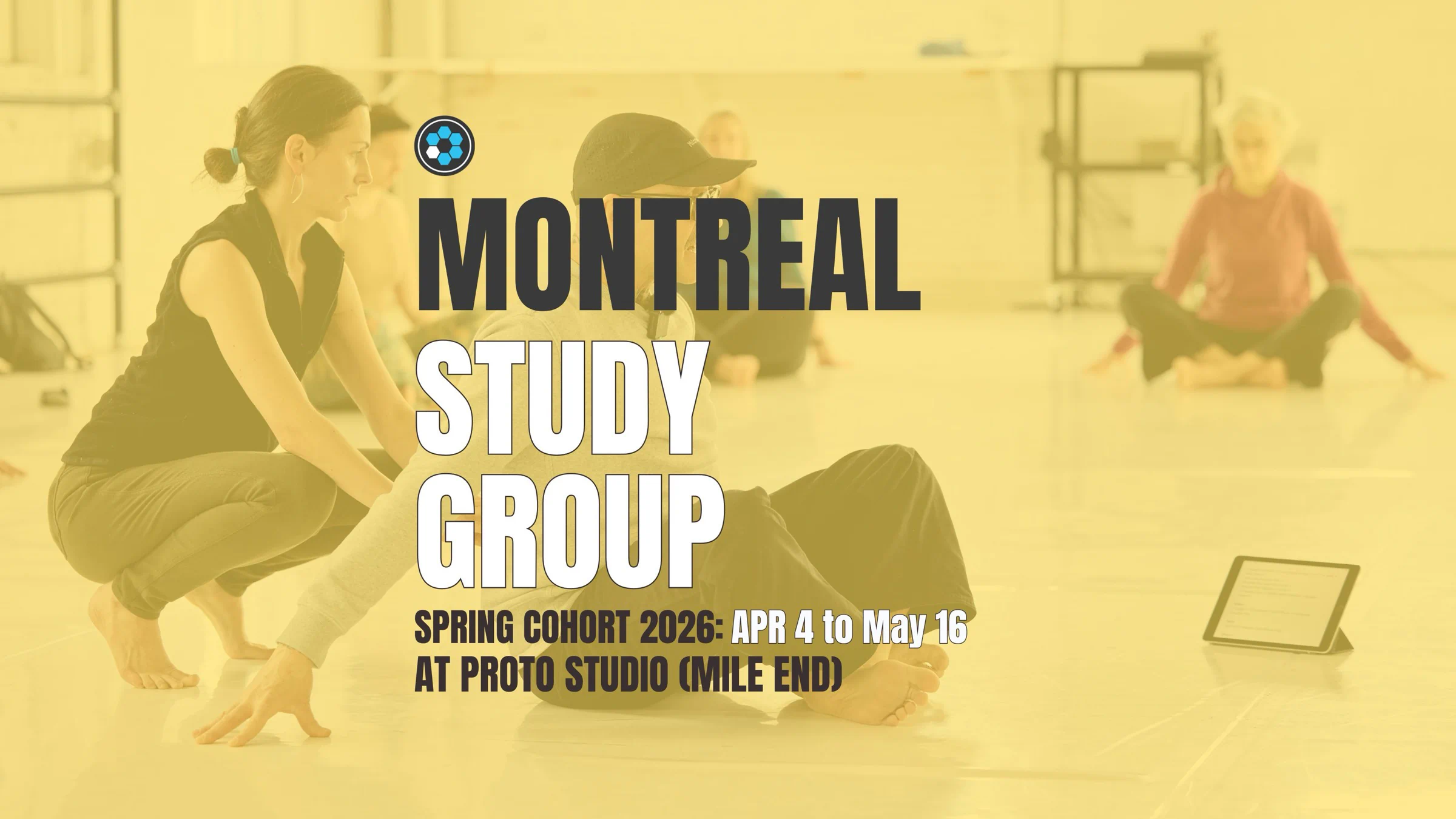 Baseworks Montreal Study Group Spring 2026 — participants working in a circuit-style session